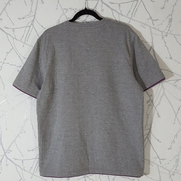 Untuckit Gray Cotton Blend Lined Short Sleeve Crewneck T-Shirt - Picture 4 of 5
